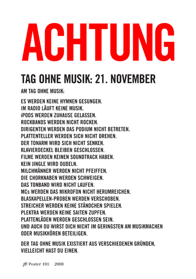 Tag ohne Musik