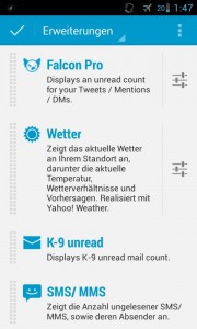 DashClock-Einstellungen