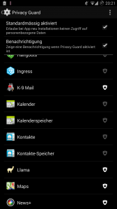Privacy Guard an/aus