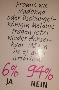 JOY-Umfrage zu Achselhaaren