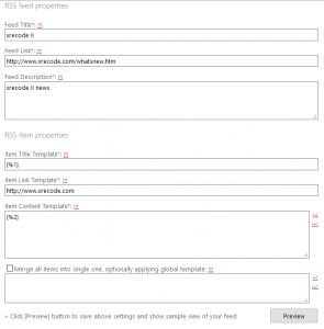 RSS Feed Properties