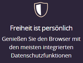 "Genießen Sie den Browser mit den meisten integrierten Datenschutzfunktionen" (Quelle: https://www.mozilla.org/de/firefox/new/)