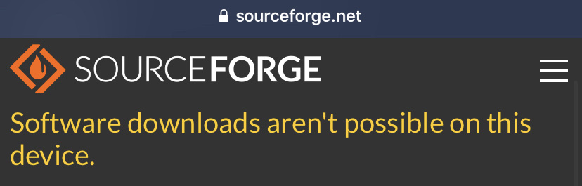 Software downloads aren't possible on this device.