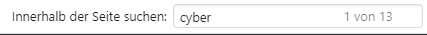 Cyber: 13 Treffer.