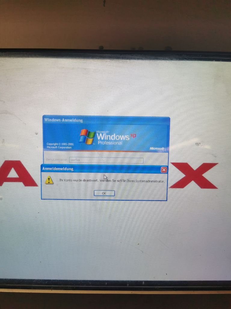 Ihr Konto wurde deaktiviert. Wenden Sie sich an den Systemadministrator.