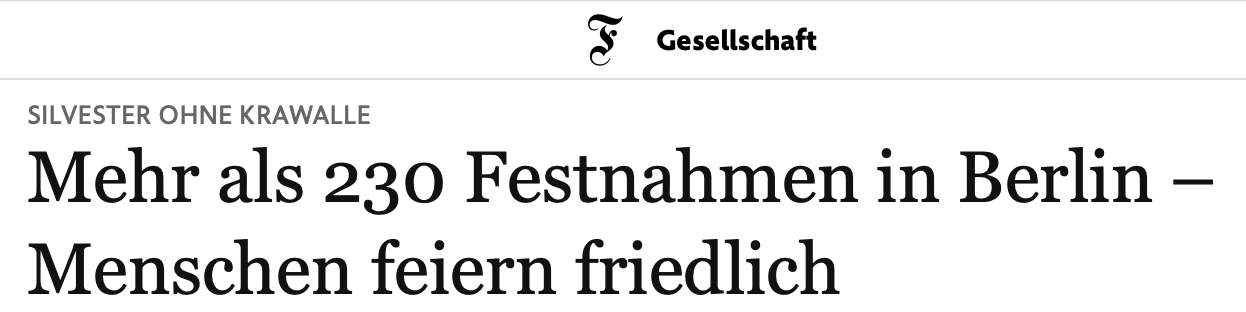 Mehr als 230 Festnahmen in Berlin – Menschen feiern friedlich